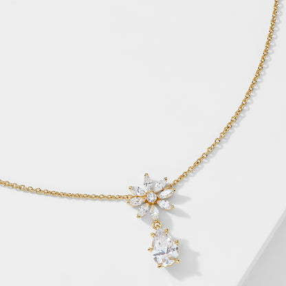 WILDFLOWER DAISY CZ DROP NECKLACE