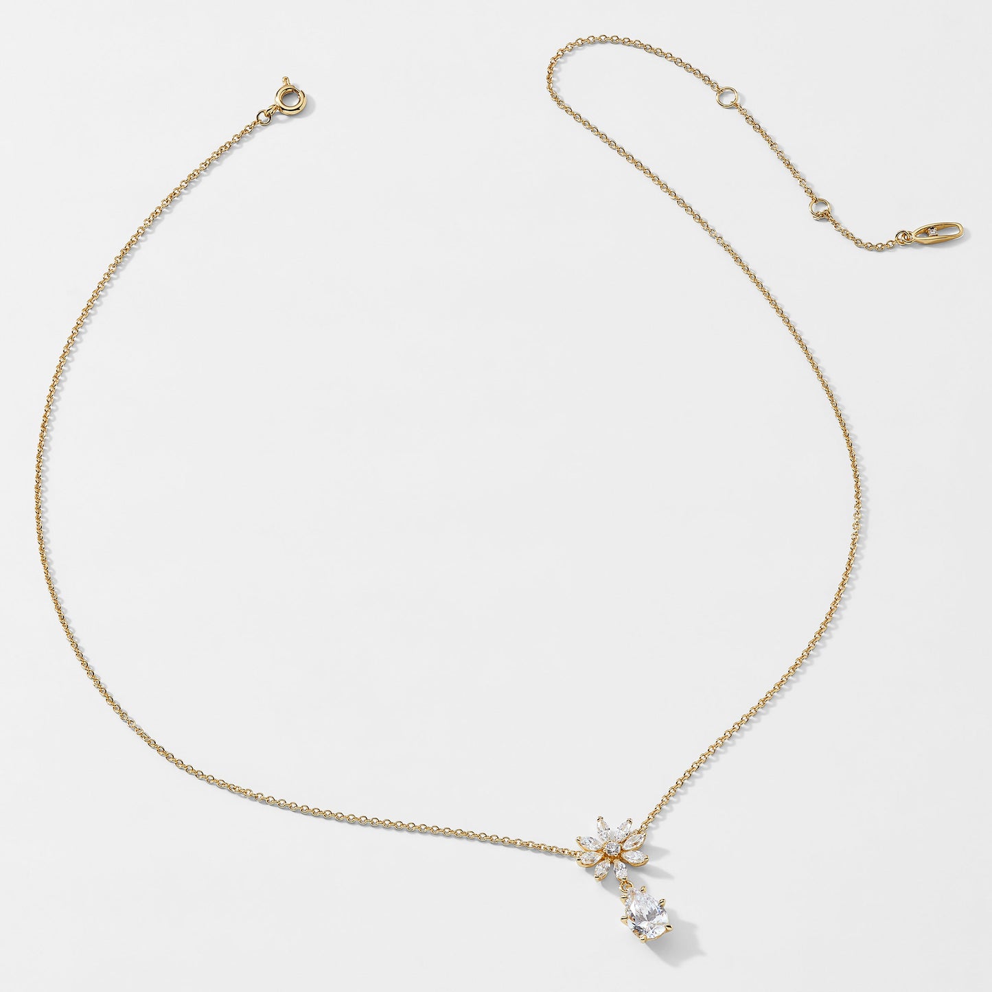 WILDFLOWER DAISY CZ DROP NECKLACE