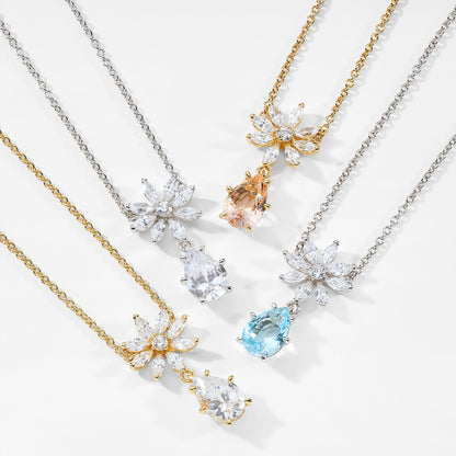 WILDFLOWER DAISY CZ DROP NECKLACE