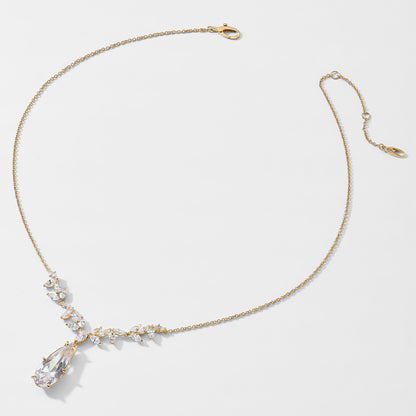 WILDFLOWER DROP FRONTAL CZ NECKLACE