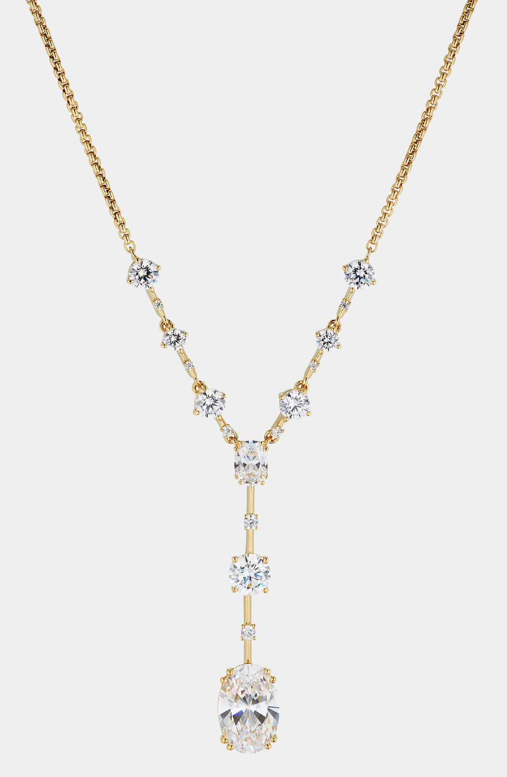 EVELYN OVAL CZ ADJUSTABLE Y NECKLACE