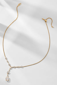 EVELYN OVAL CZ ADJUSTABLE Y NECKLACE