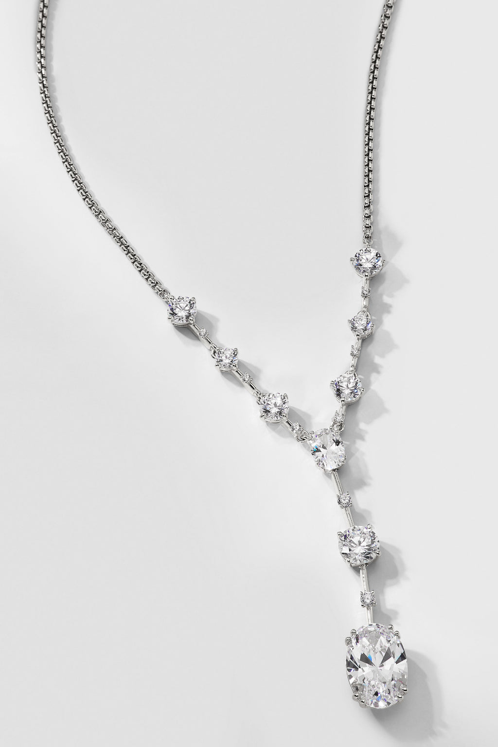 EVELYN OVAL CZ ADJUSTABLE Y NECKLACE