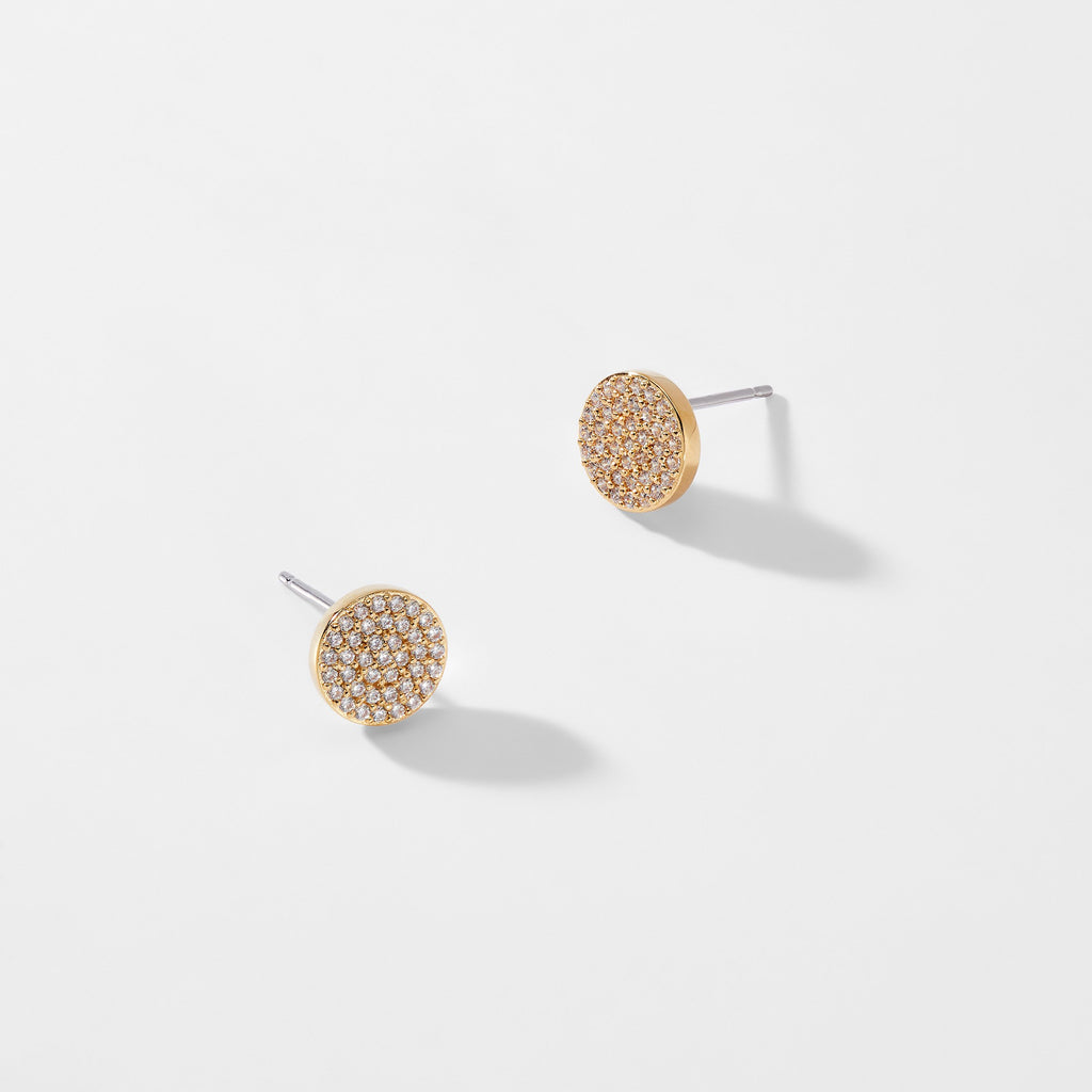 CZ GEO CIRCLE STUD EARRINGS