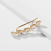 LUX PEAR CZ CLIMBER EARRINGS