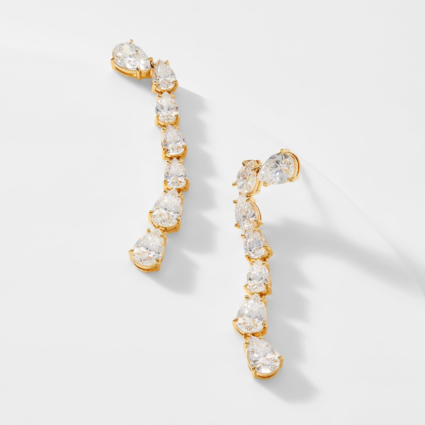 COLETTE PEAR CZ LINEAR EARRINGS