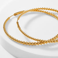 DOT BEADED LARGE HOOP EARRINGS