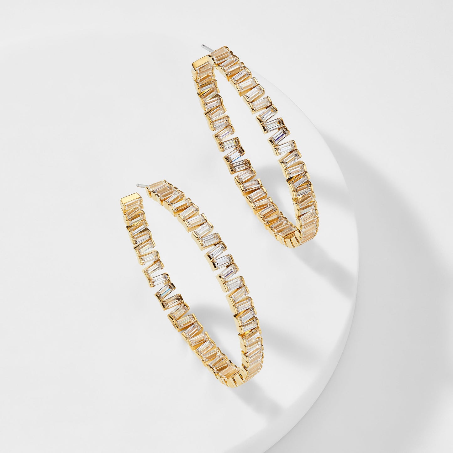 CHATEAU BAGUETTE CZ HOOP EARRINGS