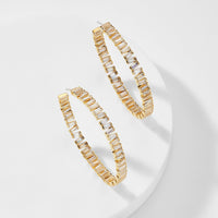 CHATEAU BAGUETTE CZ HOOP EARRINGS