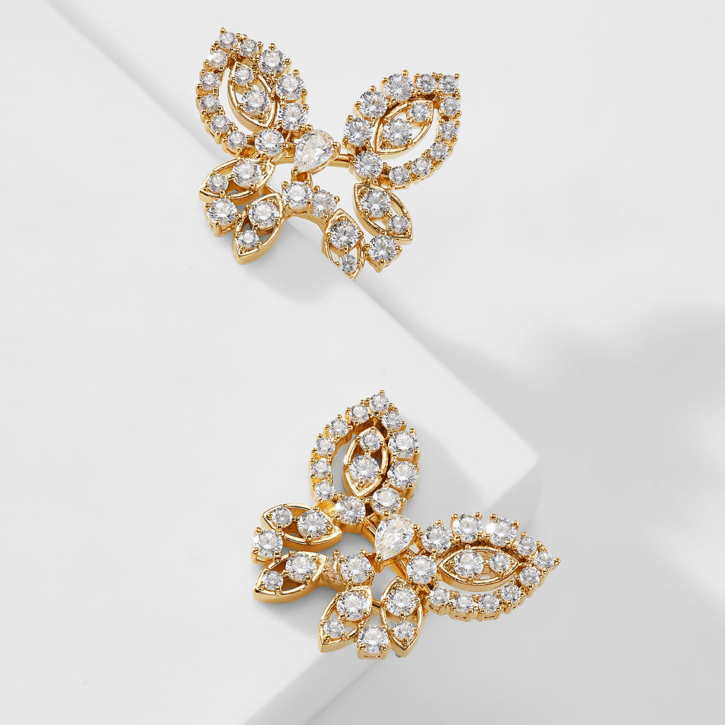 RSVP CZ BUTTERFLY JACKET EARRINGS