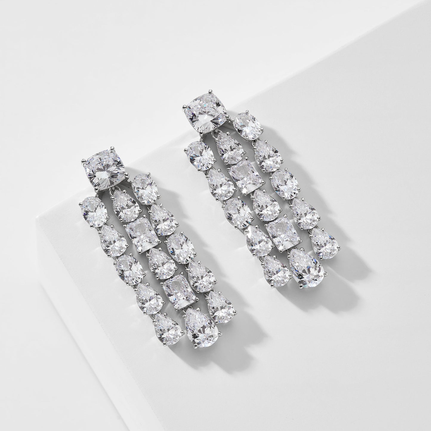 SHINE ON CZ CHANDELIER EARRINGS