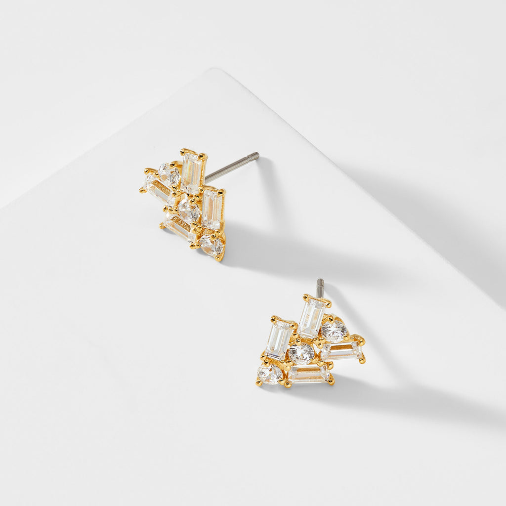 PAVE THE WAY CLUSTER STUD EARRINGS