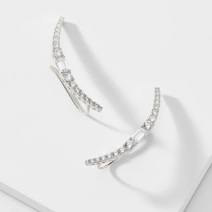 PAVE THE WAY CLUSTER CLIMBER EARRINGS