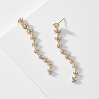PAVE THE WAY LONG LINEAR EARRINGS