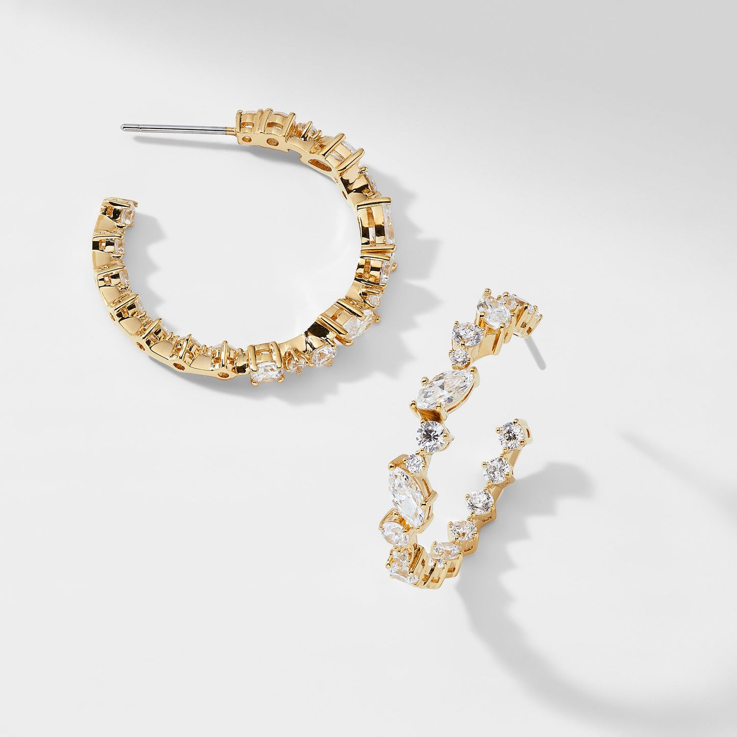 FLUTTER CZ MEDIUM HOOP EARRINGS