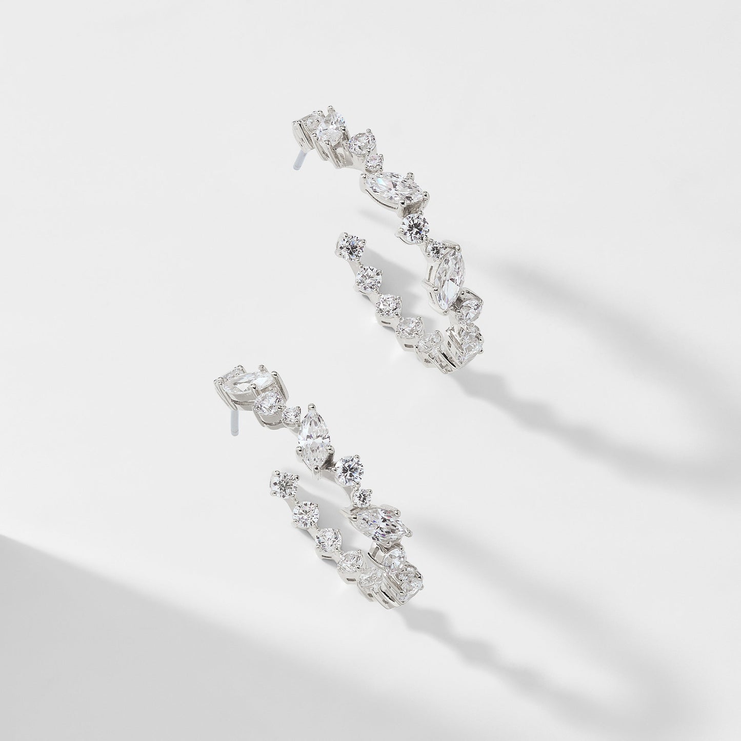 FLUTTER CZ MEDIUM HOOP EARRINGS
