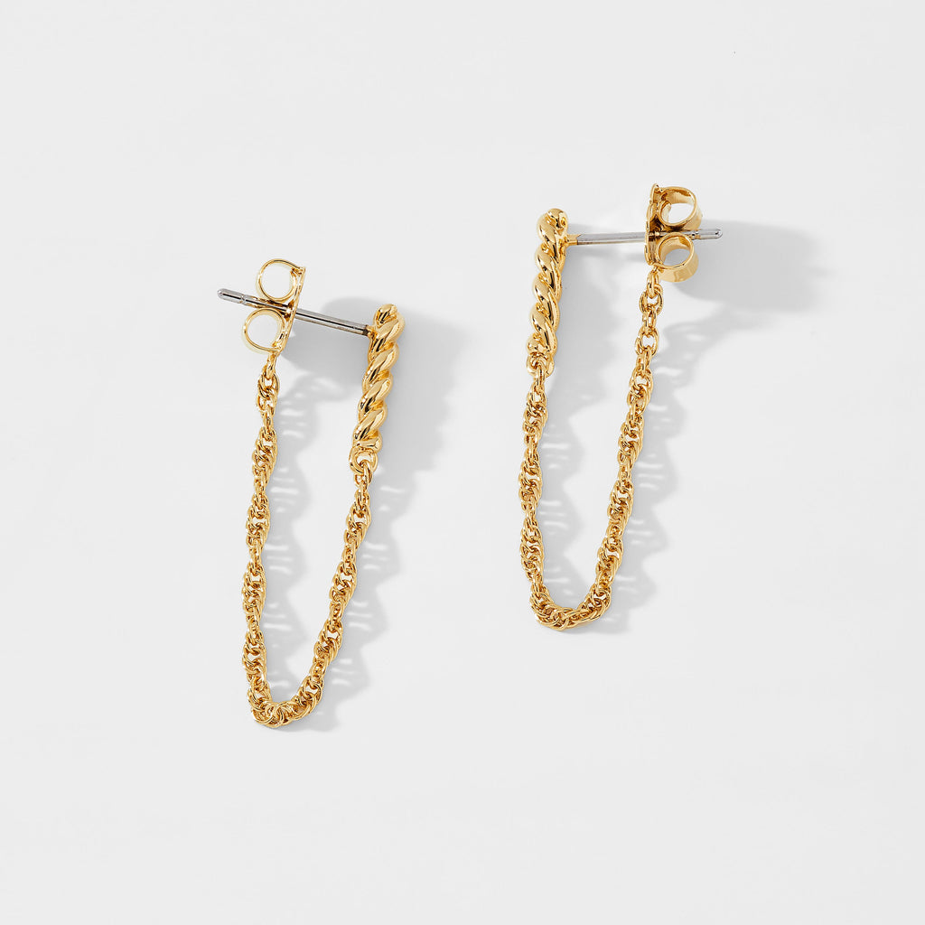 BRUNCH FRONT BACK CHAIN EARRINGS