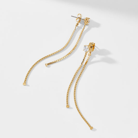 BRUNCH CHAIN DROP LINEAR EARRINGS