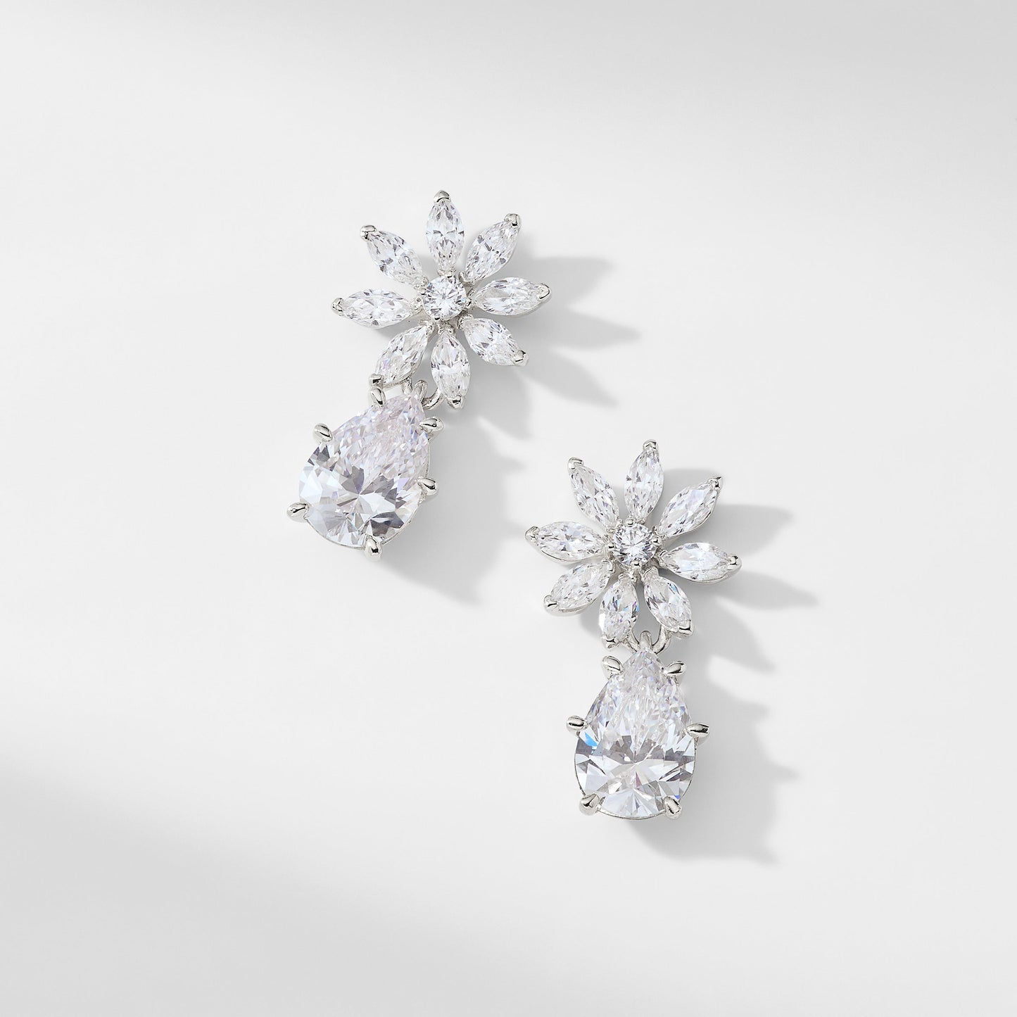 WILDFLOWER FLOWER CZ DROP EARRINGS