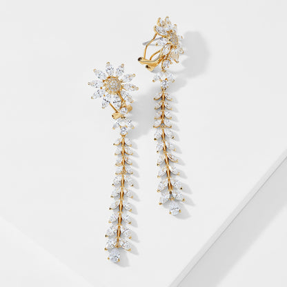 WILDFLOWER DAISY CZ LINEAR EARRINGS