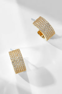 DISCO PAVE CZ CHUNKY HUGGIE EARRINGS