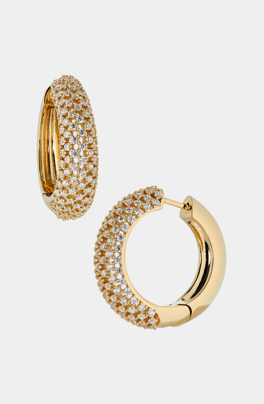 CLEO MEDIUM PAVE CZ HOOP EARRINGS