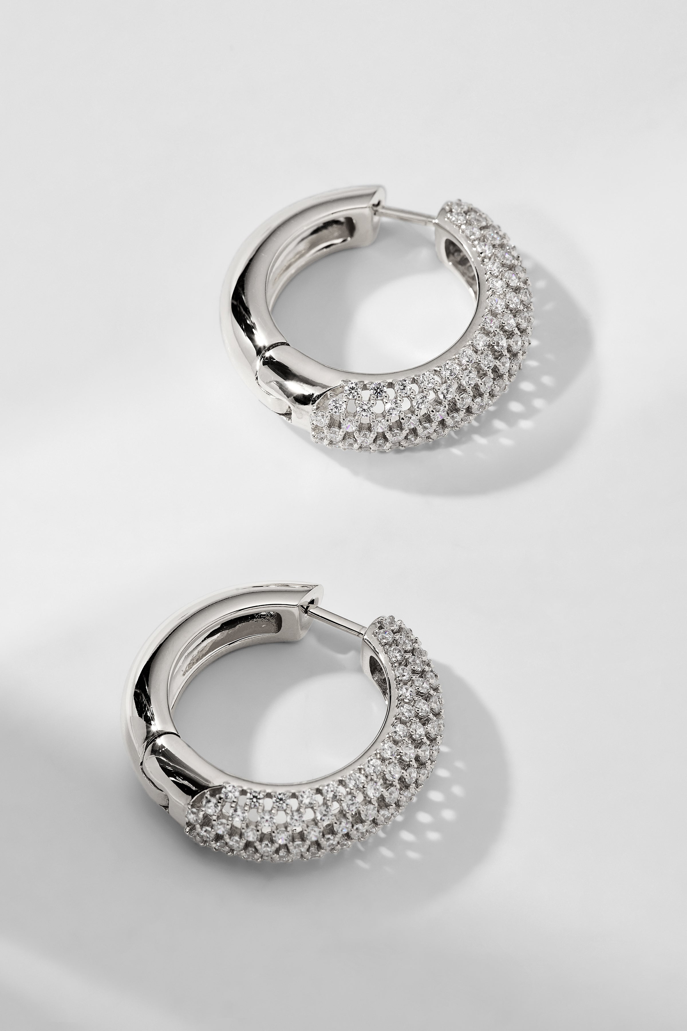 CLEO MEDIUM PAVE CZ HOOP EARRINGS NADRI Wholesale
