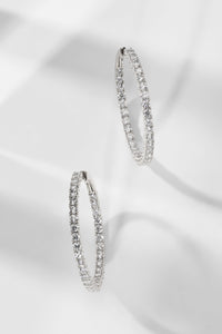 PERFECT HOOPS 2.5MM CZ X 35MM HOOP EARRINGS