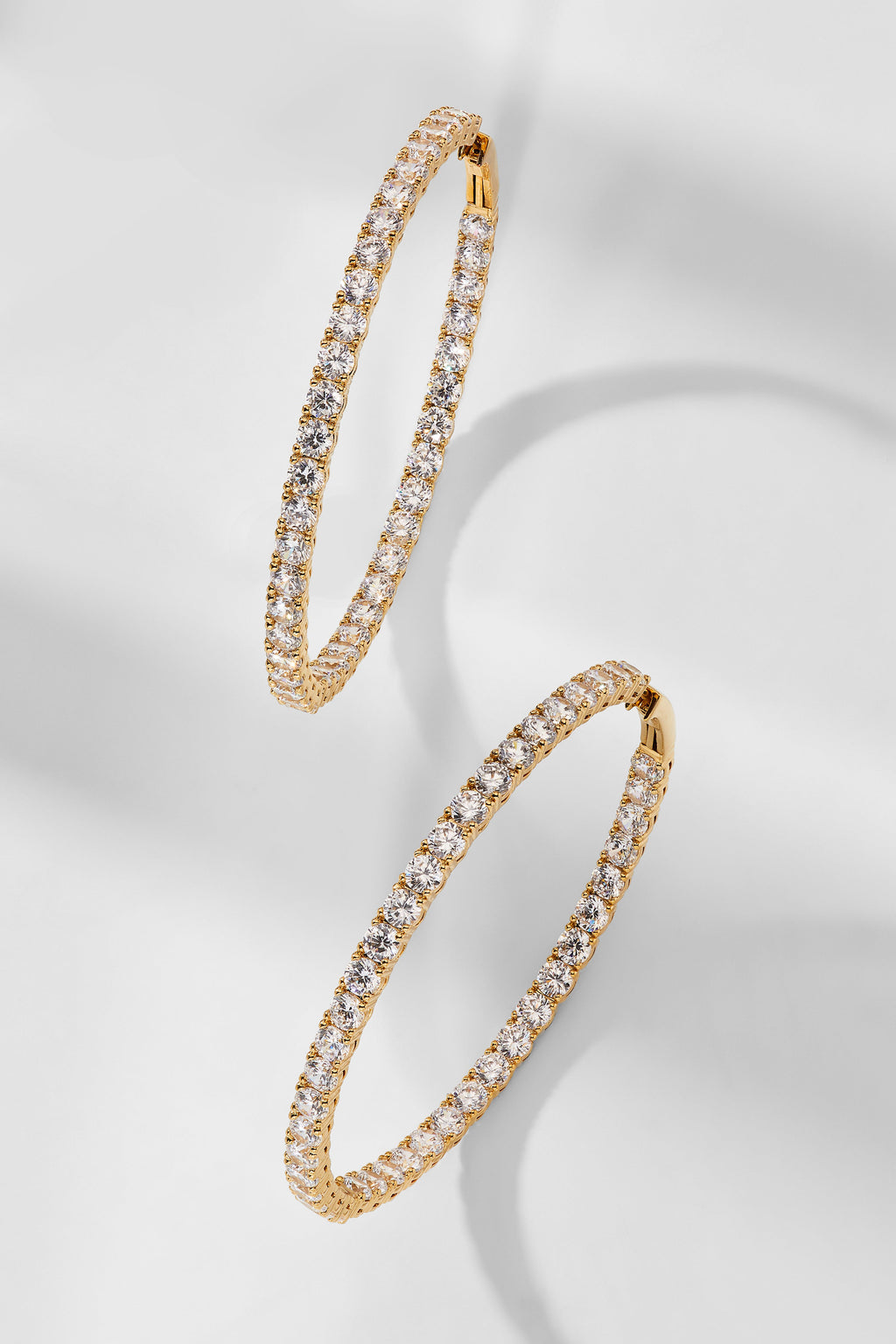 PERFECT HOOPS 3MM CZ X 50MM HOOP EARRINGS
