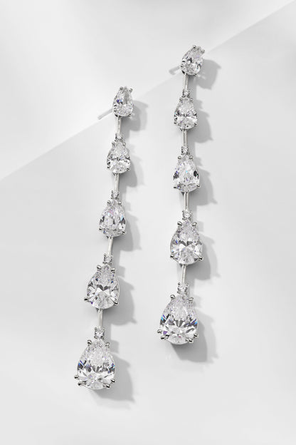 EVELYN MULTI PEAR CZ LINEAR EARRINGS