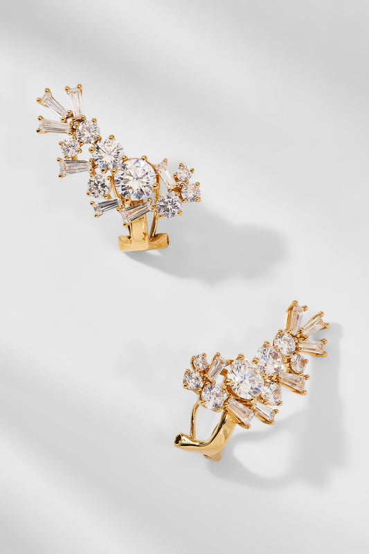 OVER THE TOP CZ CLIMBER EARRINGS