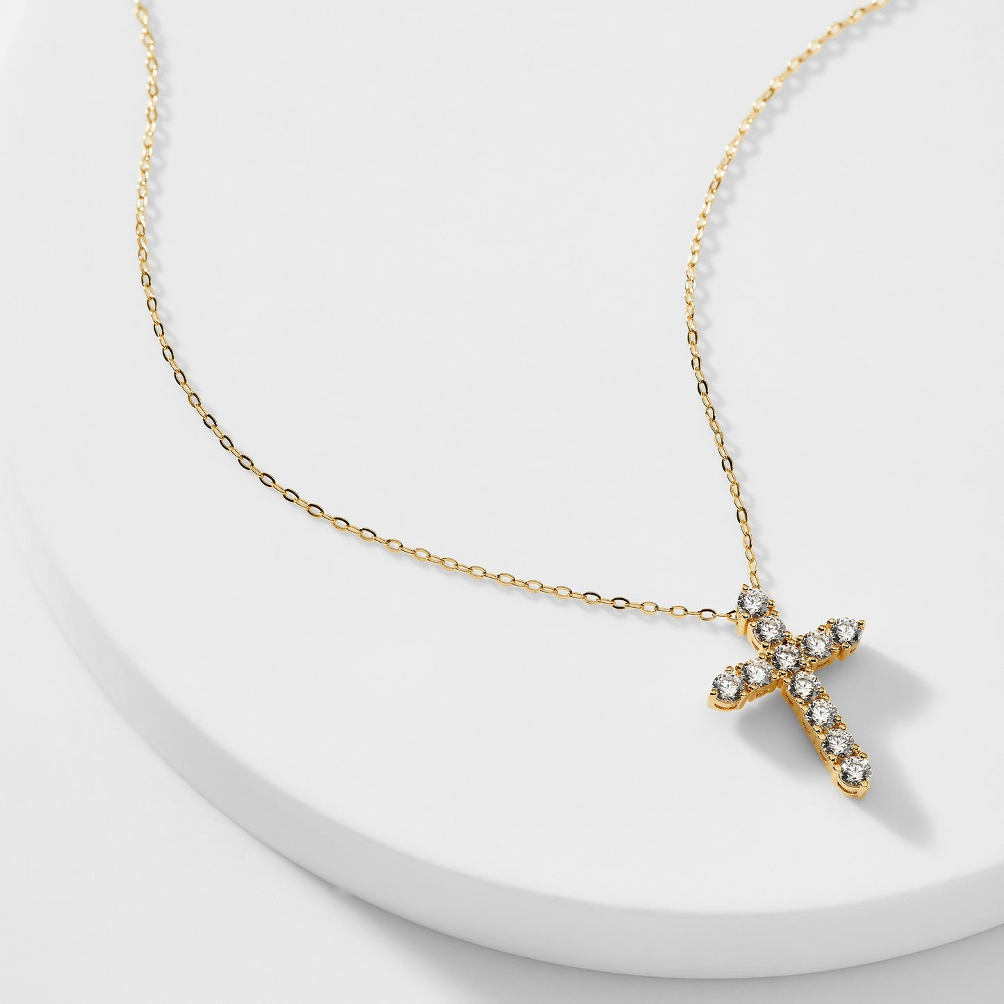 CZ CROSS PENDANT NECKLACE