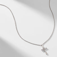 BAGUETTE CZ CROSS PENDANT NECKLACE