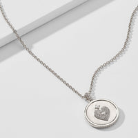 PAVE HEART MEDALLION PENDANT NECKLACE