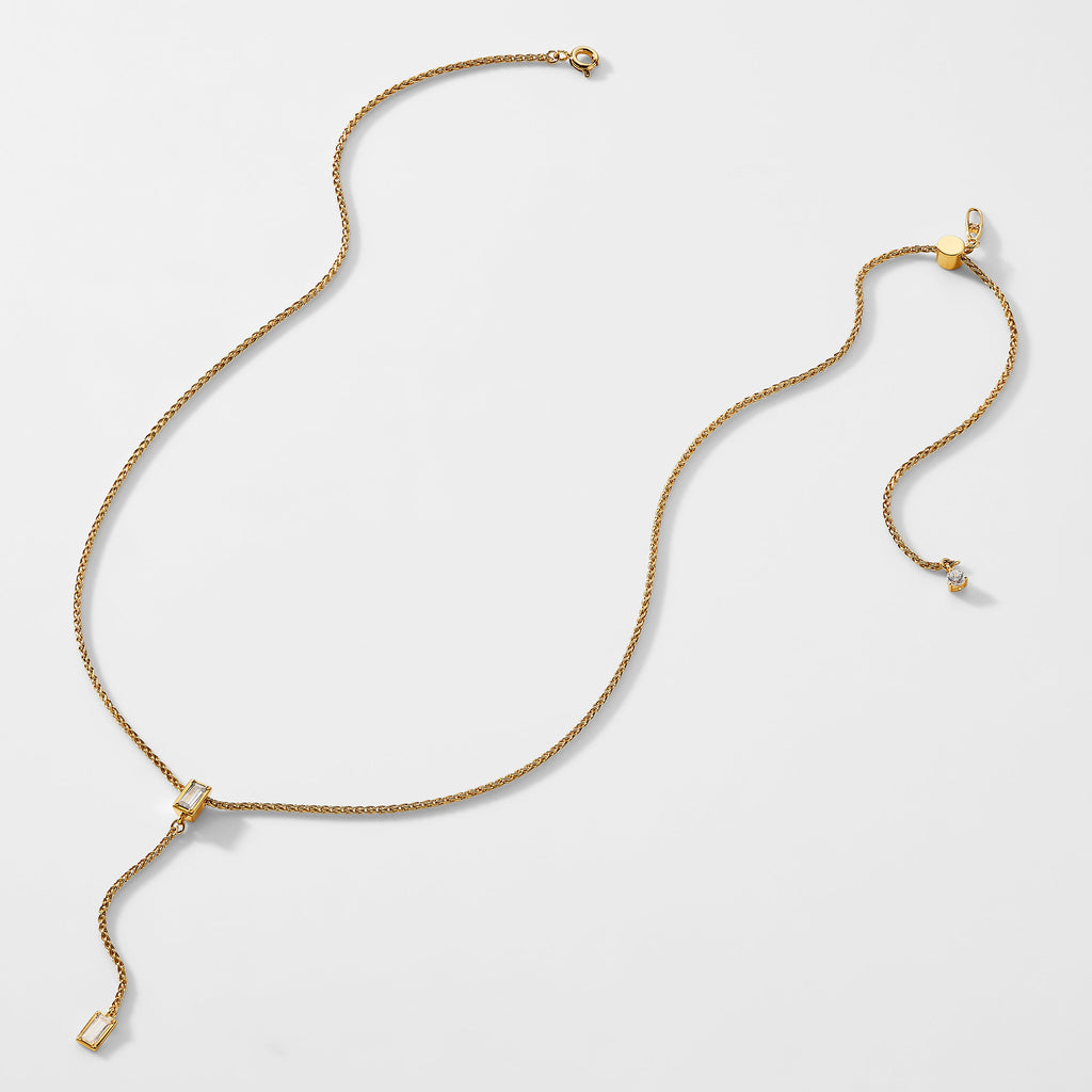 ENTWINE BAGUETTE CZ ADJUSTABLE NECKLACE