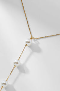 DOT DOT DOT MULTI PEARL LONG Y NECKLACE