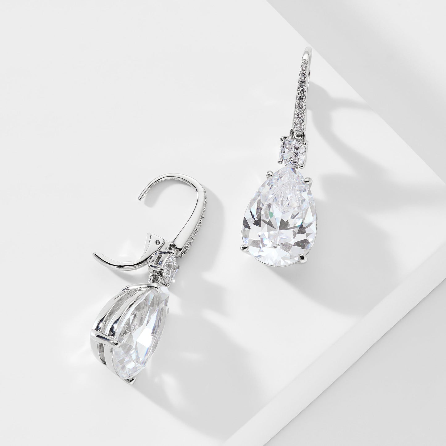 SHINE ON CZ DROP LEVERBACK EARRINGS