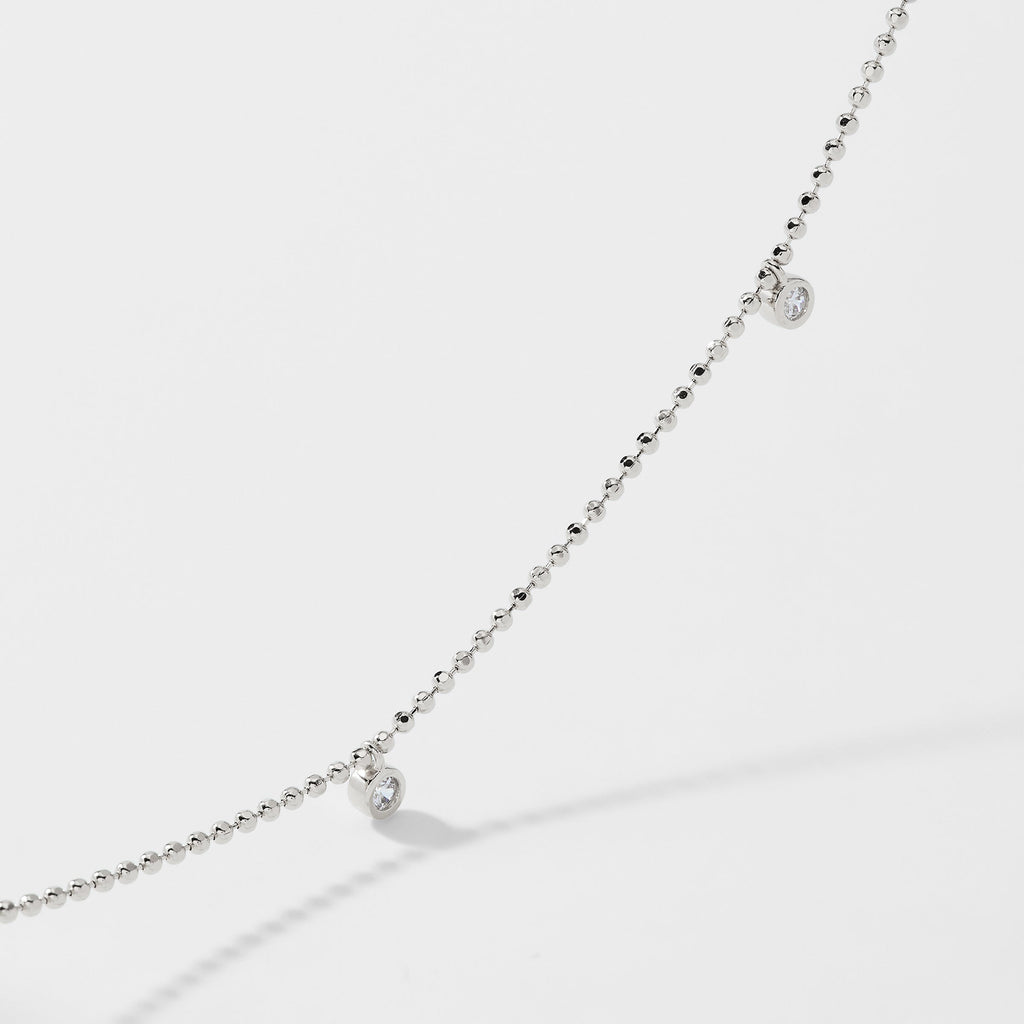 ITTY BITTY CZ BALL CHAIN ANKLET