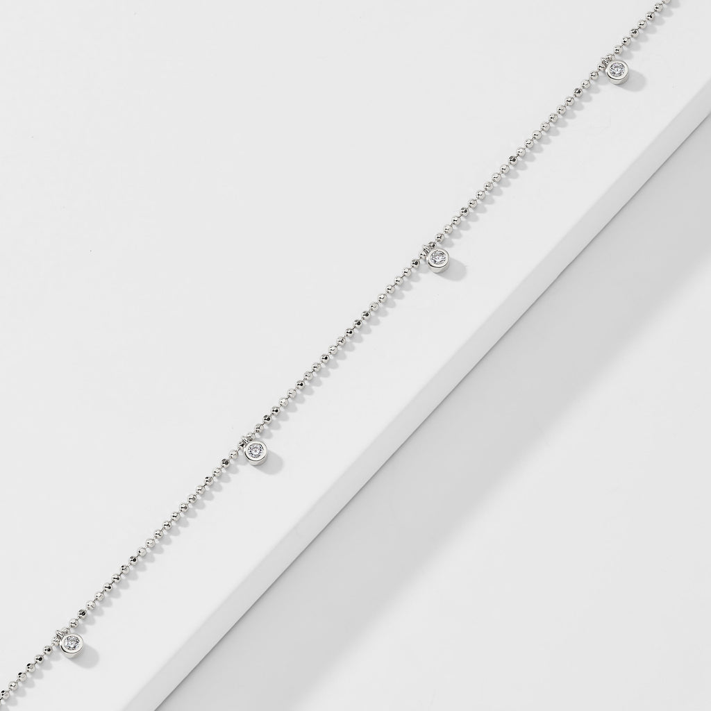 ITTY BITTY CZ BALL CHAIN ANKLET