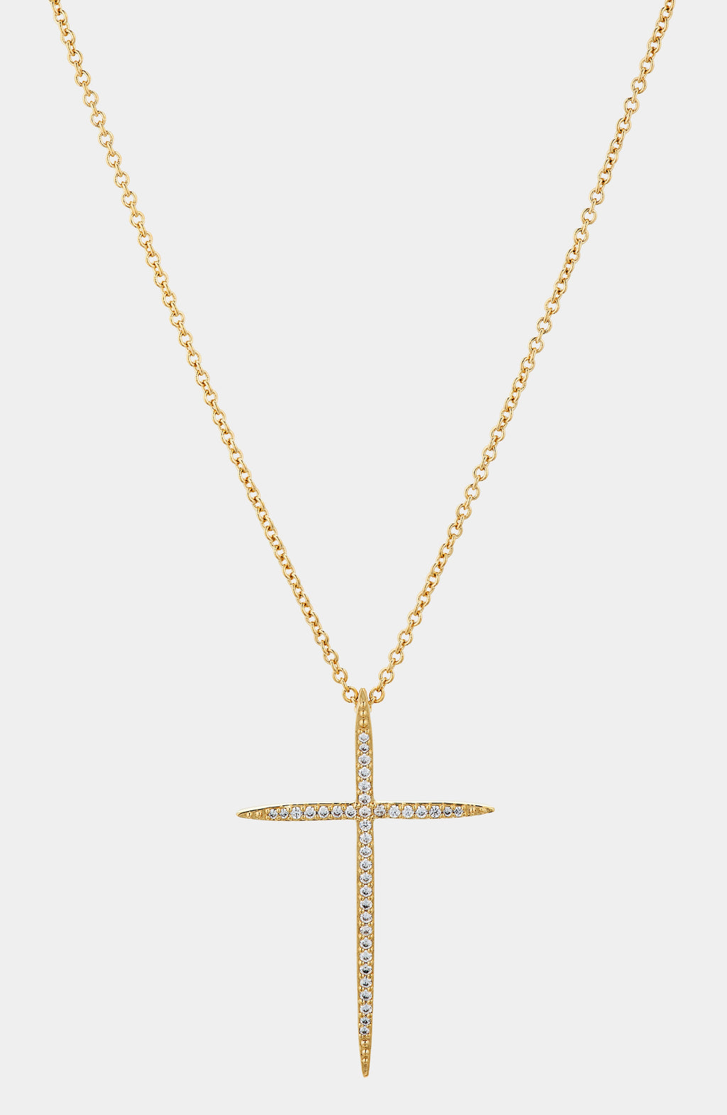 IN THE AIR PAVE CZ CROSS PENDANT NECKLACE