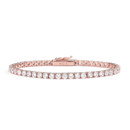 nadri rose gold plated sterling silver cz tennis bracelet 6.5" small