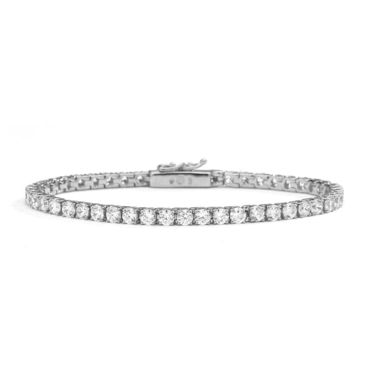nadri rhodium plated sterling silver cz tennis bracelet 6.5" small