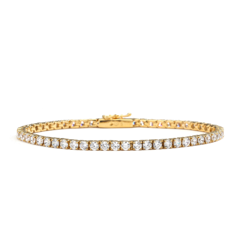nadri 18k gold plated sterling silver cz tennis bracelet 7.25" medium