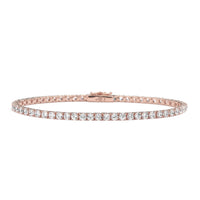 nadri rose gold plated sterling silver cz tennis bracelet 7.75" large
