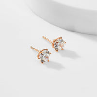 5MM SOLITAIRE CZ STUD EARRINGS - 3 Colors