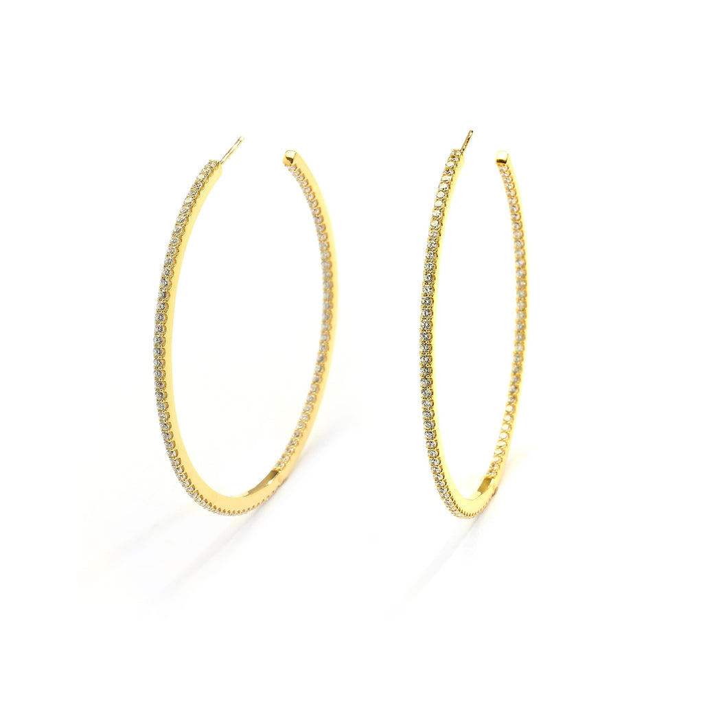 LARGE PAVE INSIDE OUT HOOP - 3 Colors