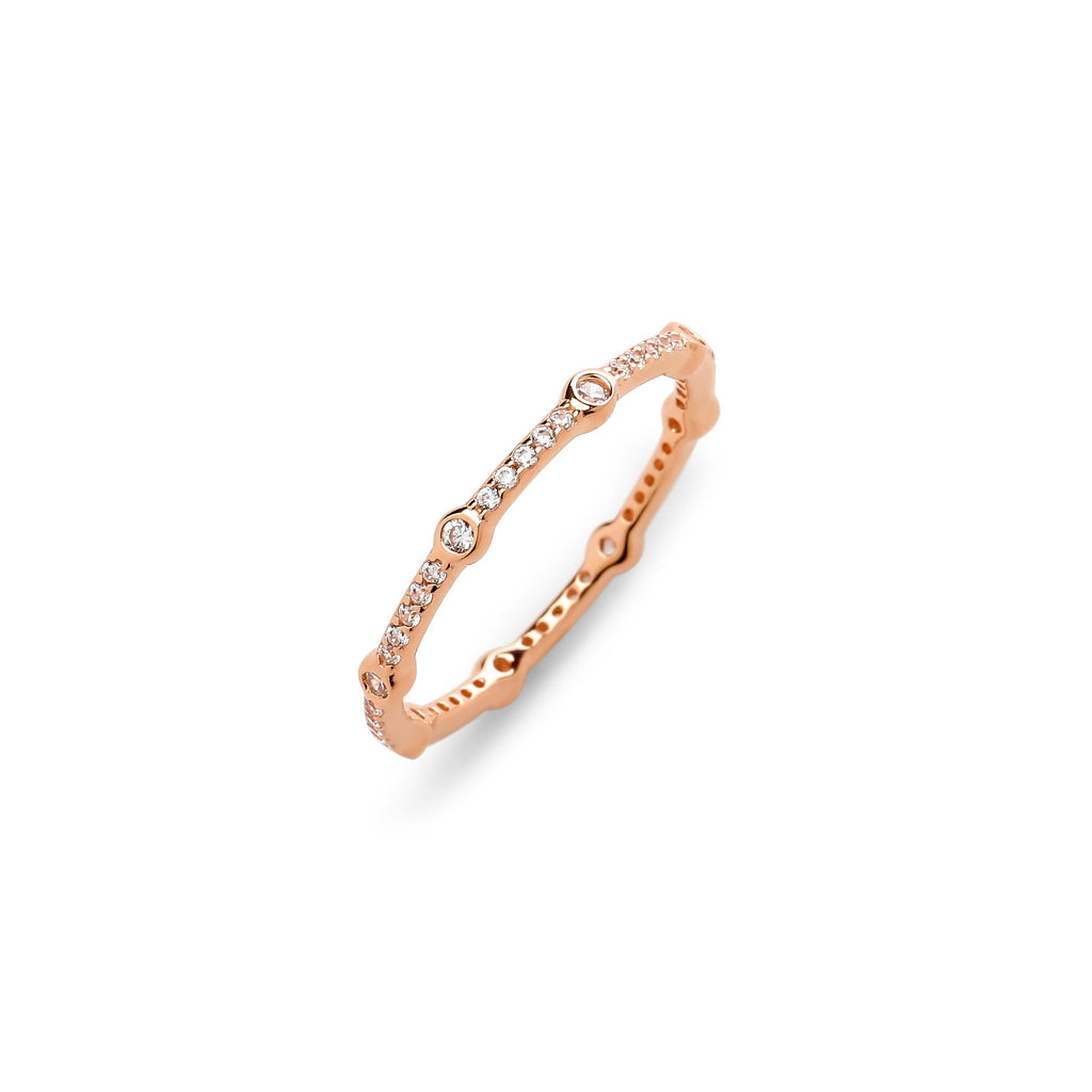 CZ 5 BAND STACK RING