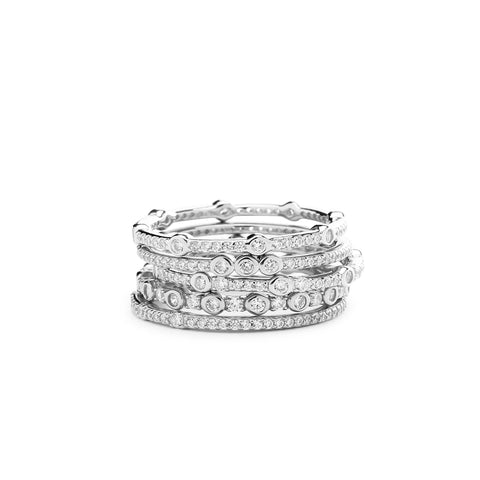 CZ 5 BAND STACK RING