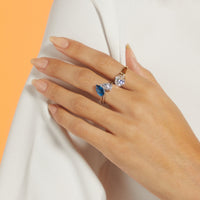 HAPPY HOUR BLUE FOXY COCKTAIL RING