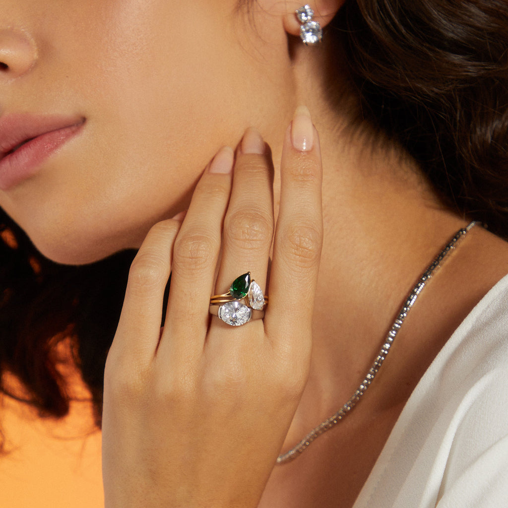 HAPPY HOUR GREEN FOXY COCKTAIL RING